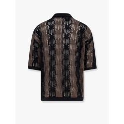 Braided cotton polo shirt