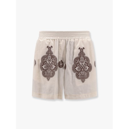 Cotton blend shorts with contrasting embroidery