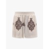 Cotton blend shorts with contrasting embroidery