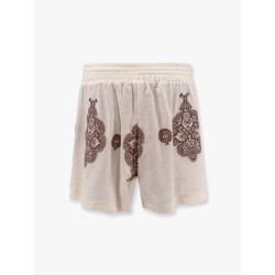 Cotton blend shorts with contrasting embroidery