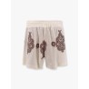 Cotton blend shorts with contrasting embroidery