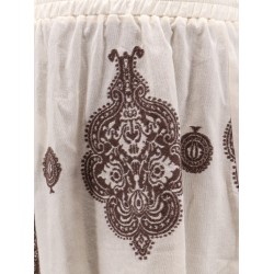 Cotton blend shorts with contrasting embroidery