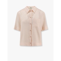 Jacquard silk shirt with ff chess motif
