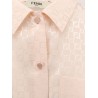 Jacquard silk shirt with ff chess motif