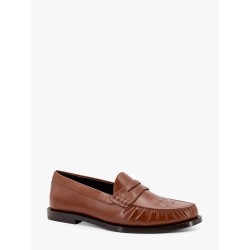 Vivienne leather loafer with perforated triomphe logo