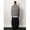 Draped-scarf alpaca blend sweater