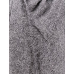 Draped-scarf alpaca blend sweater