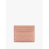 Leather card holder with all-over ff motif