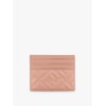Leather card holder with all-over ff motif