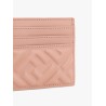 Leather card holder with all-over ff motif