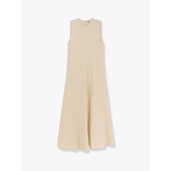 Woven stripe viscose and linen dress