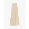 Woven stripe viscose and linen dress