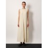 Woven stripe viscose and linen dress