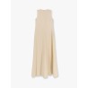 Woven stripe viscose and linen dress