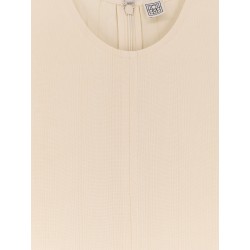 Woven stripe viscose and linen dress