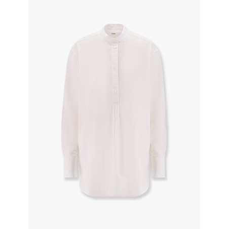 Stand collar organic cotton shirt