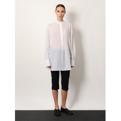 Stand collar organic cotton shirt
