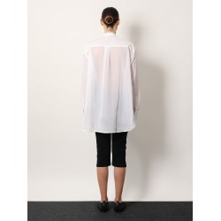 Stand collar organic cotton shirt