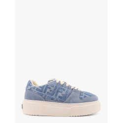 Match canvas and suede low-top sneakers
