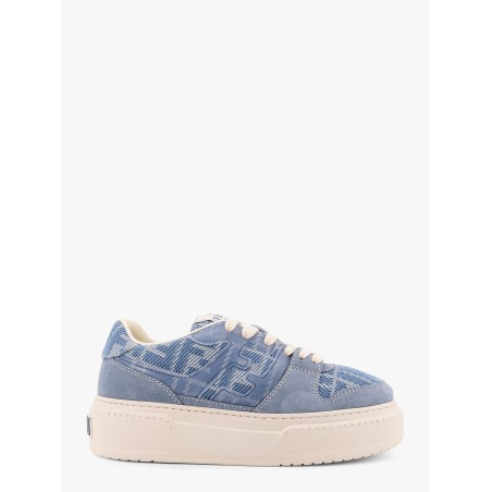 Match canvas and suede low-top sneakers