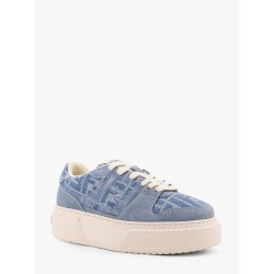 Match canvas and suede low-top sneakers