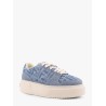 Match canvas and suede low-top sneakers