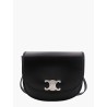 Leather shoulder bag with metal triomphe logo