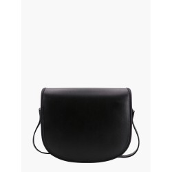 Leather shoulder bag with metal triomphe logo