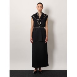Low waist wool blend skirt