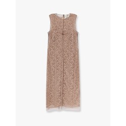 Midi floral lace and tulle dress