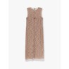 Midi floral lace and tulle dress