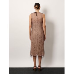 Midi floral lace and tulle dress