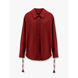 Cotton popeline shirt with ties and laces profiles