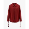 Cotton popeline shirt with ties and laces profiles