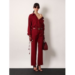 Cotton popeline shirt with ties and laces profiles