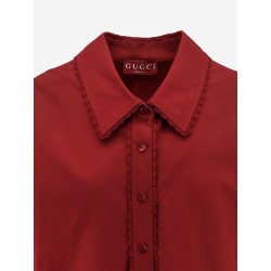 Cotton popeline shirt with ties and laces profiles
