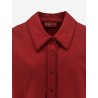 Cotton popeline shirt with ties and laces profiles