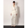 Jacquard silk trouser with floral motif