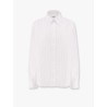 Striped organic cotton shirt with monogram embroidered logo