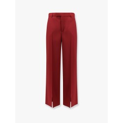 Wool oversize low-rise trouser with slit on the front