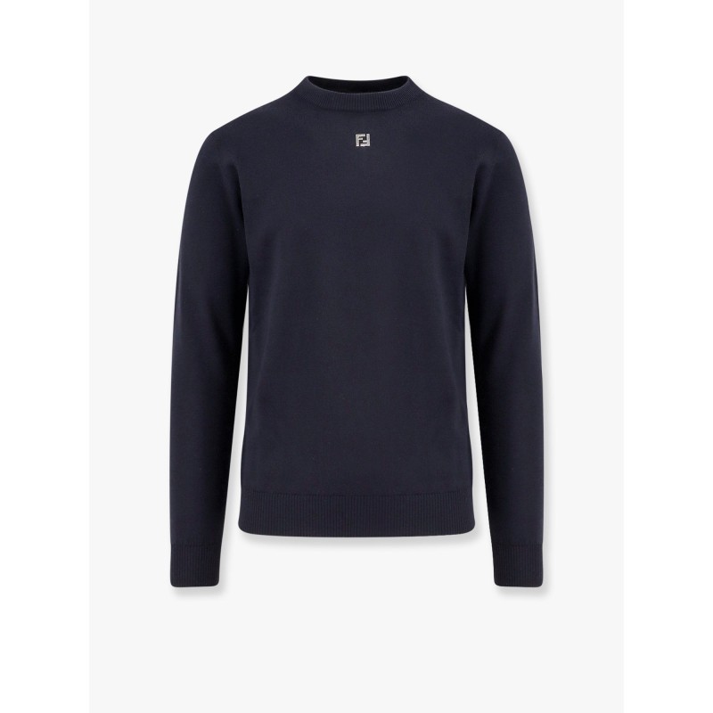 Wool sweater with ff metal logo