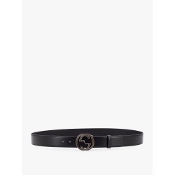 Leather belt with incrocio GG buckle