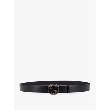 Leather belt with incrocio GG buckle