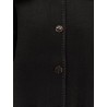 Wool blend coat with embroidery and scarf
