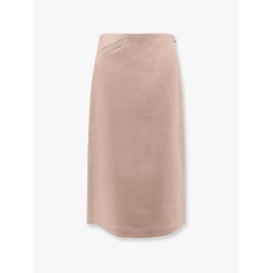 Linen skirt with side zip and slit