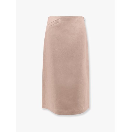 Linen skirt with side zip and slit