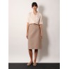 Linen skirt with side zip and slit
