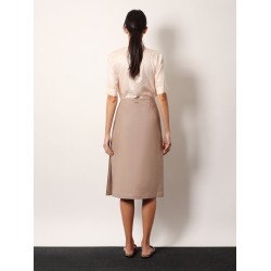 Linen skirt with side zip and slit