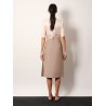 Linen skirt with side zip and slit