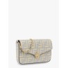 Wallet on chain leather shoulder bag with FF embossed motif